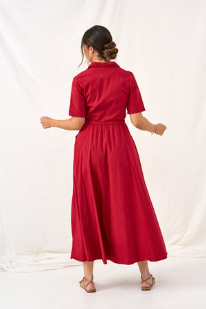 Red Stella maxi dress