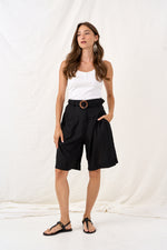 Black bermuda shorts