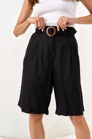 Black bermuda shorts