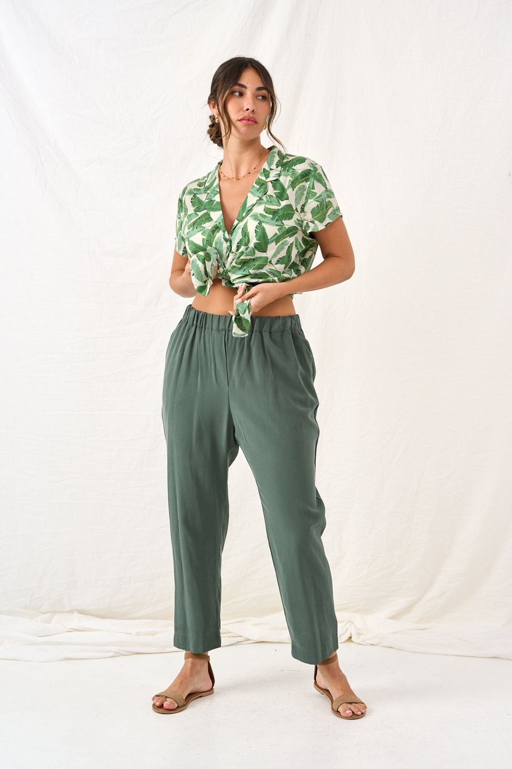 Lauren Tansel pants olive green color