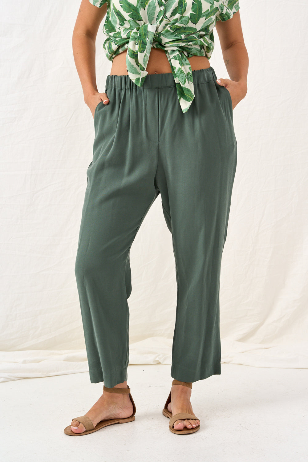 Lauren Tansel pants olive green color