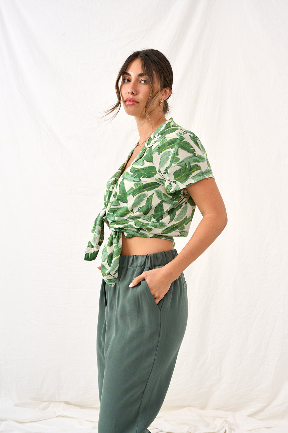 Lauren Tansel pants olive green color