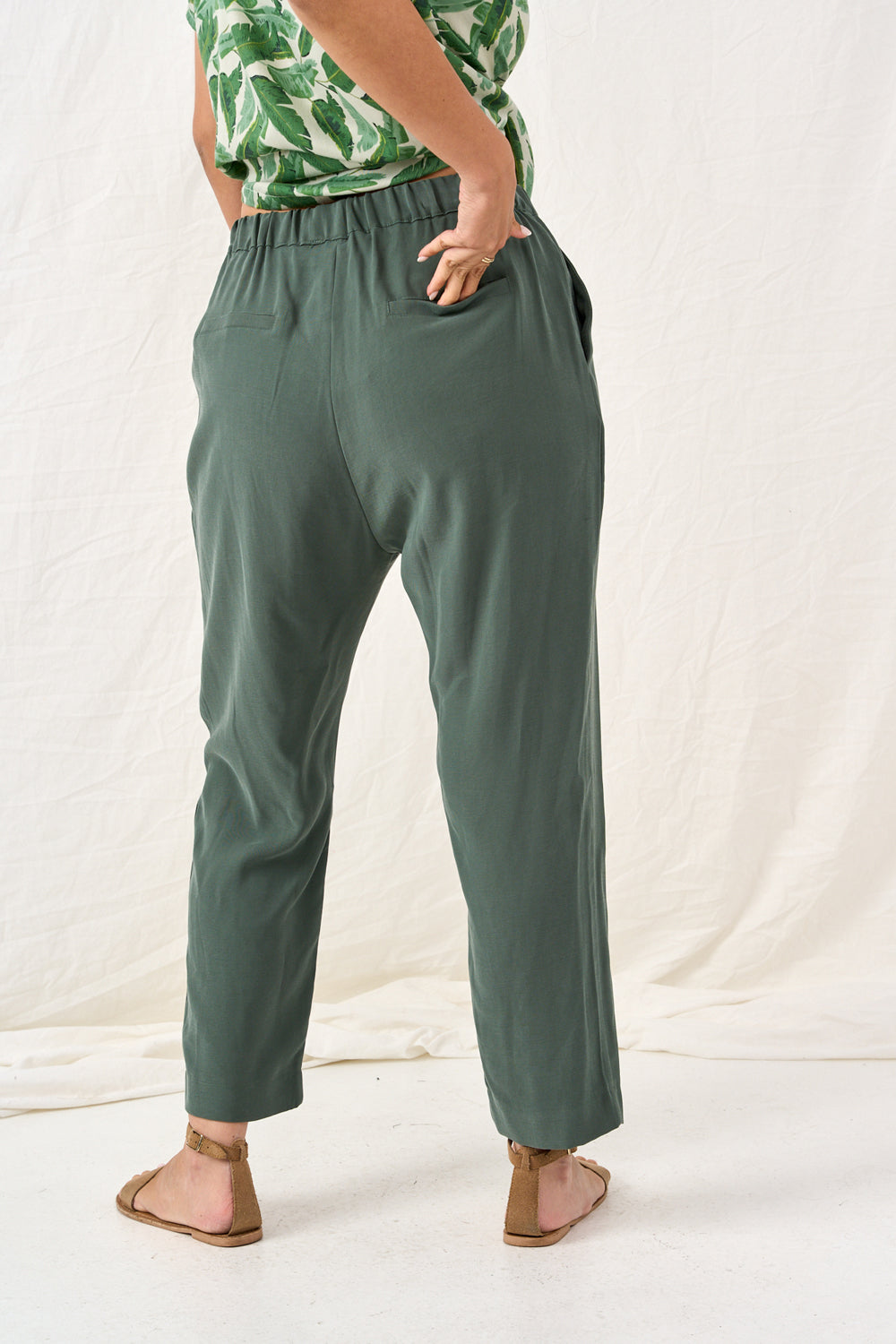 Lauren Tansel pants olive green color