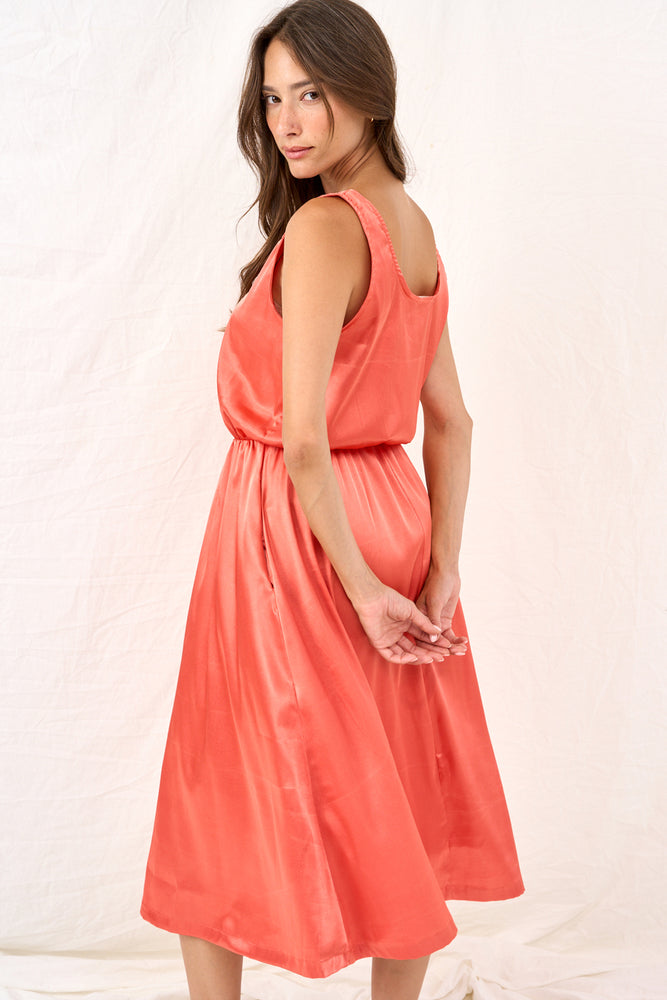 Gertie dress coral color