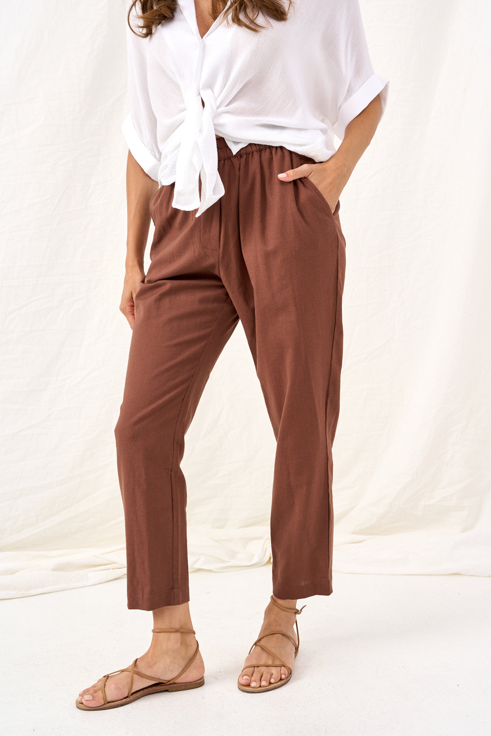 Brown linen Lauren pants