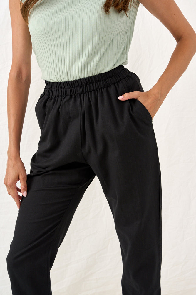 Black Lauren linen pants