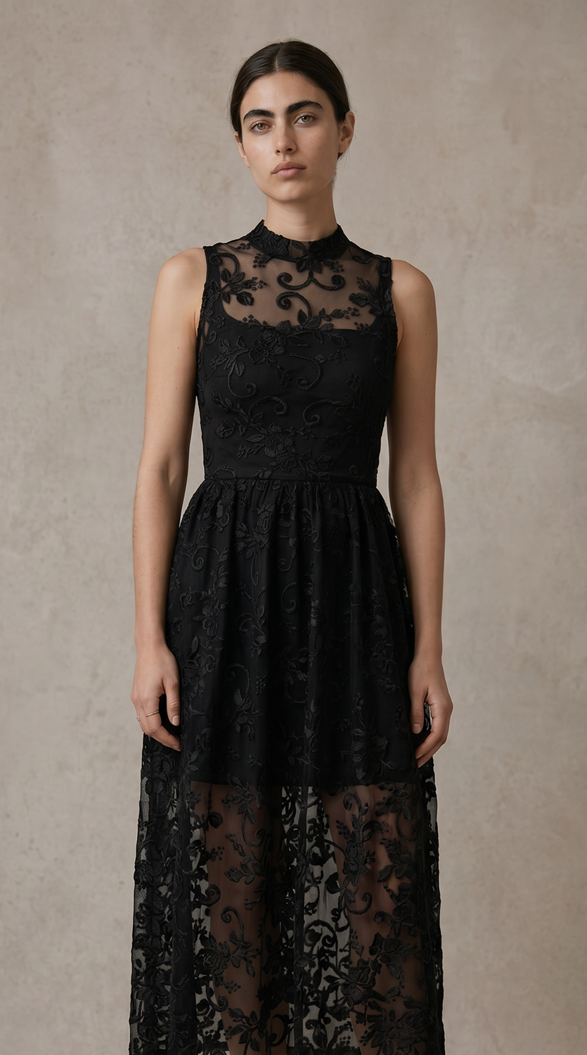 שמלת ניקולה תחרה שחורה