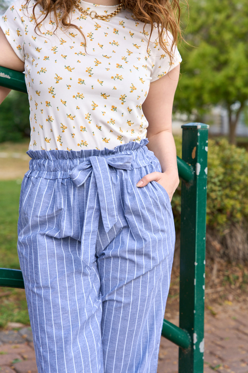 White celine t-shirt with delicate flowers