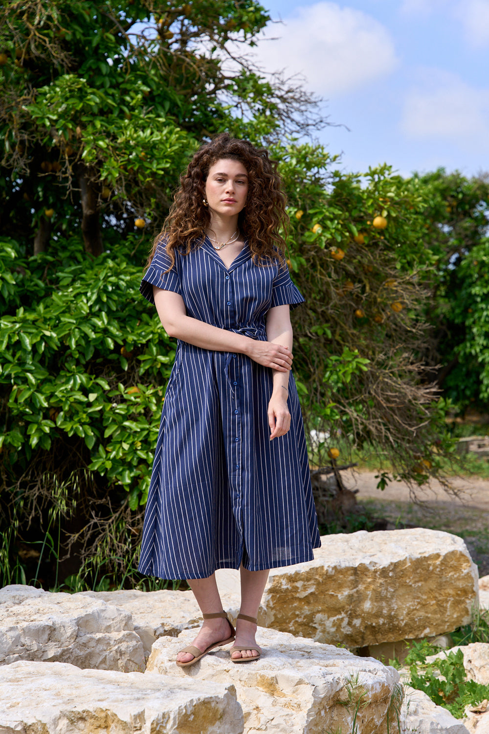 Blue striped Isabella dress 