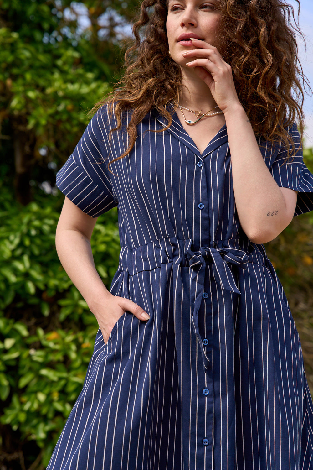 Blue striped Isabella dress 