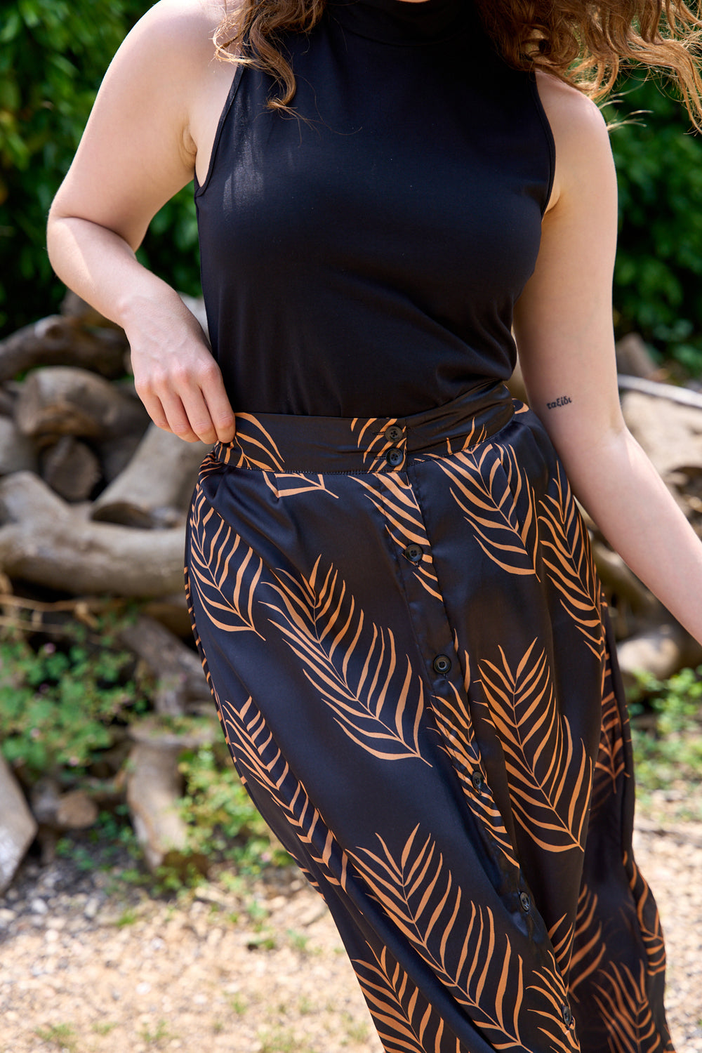 Printed black Hani skirt 