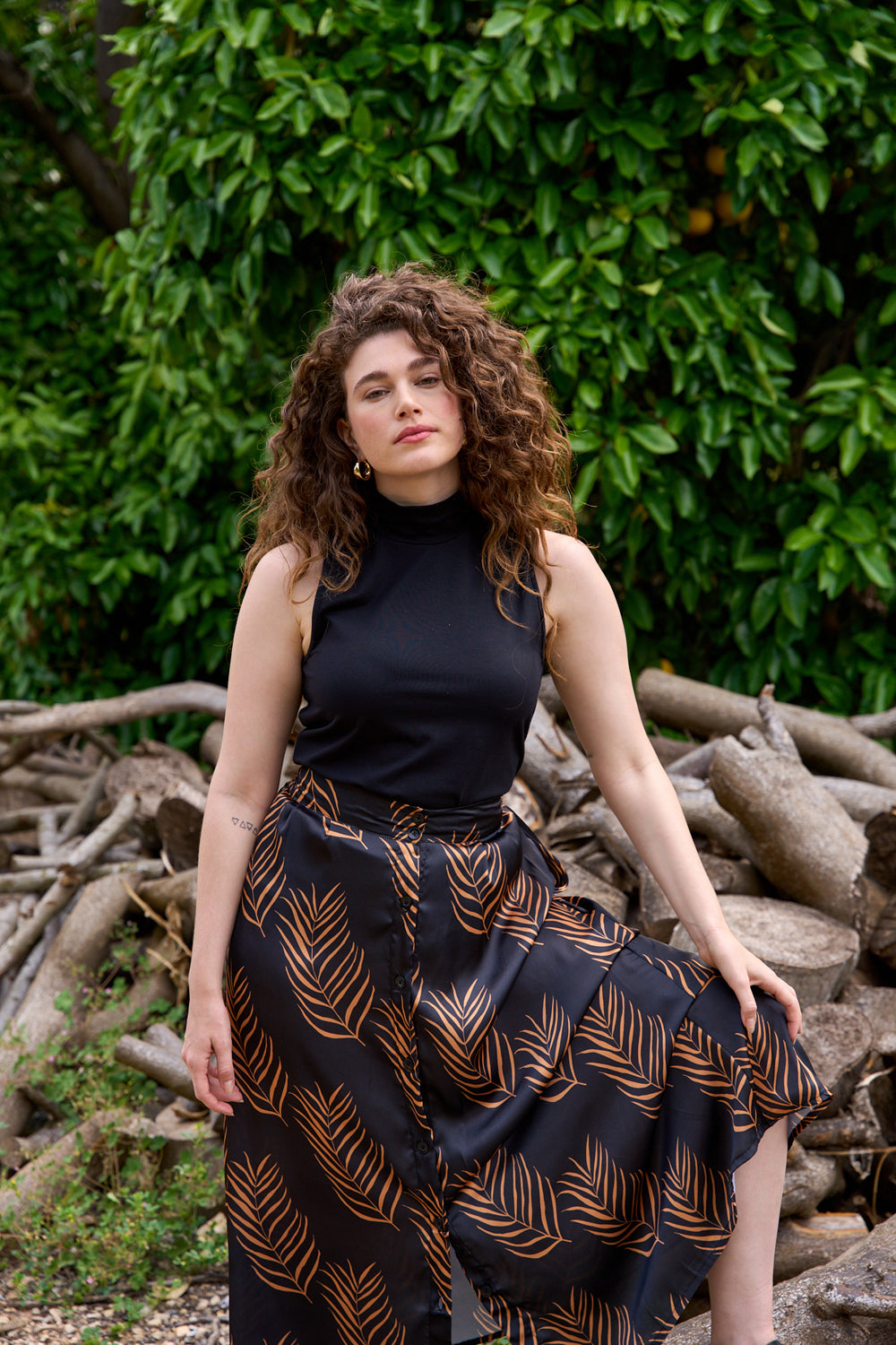 Printed black Hani skirt 