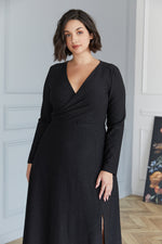 שמלת מקסי שחורה מנצנצת - דגם סיינה